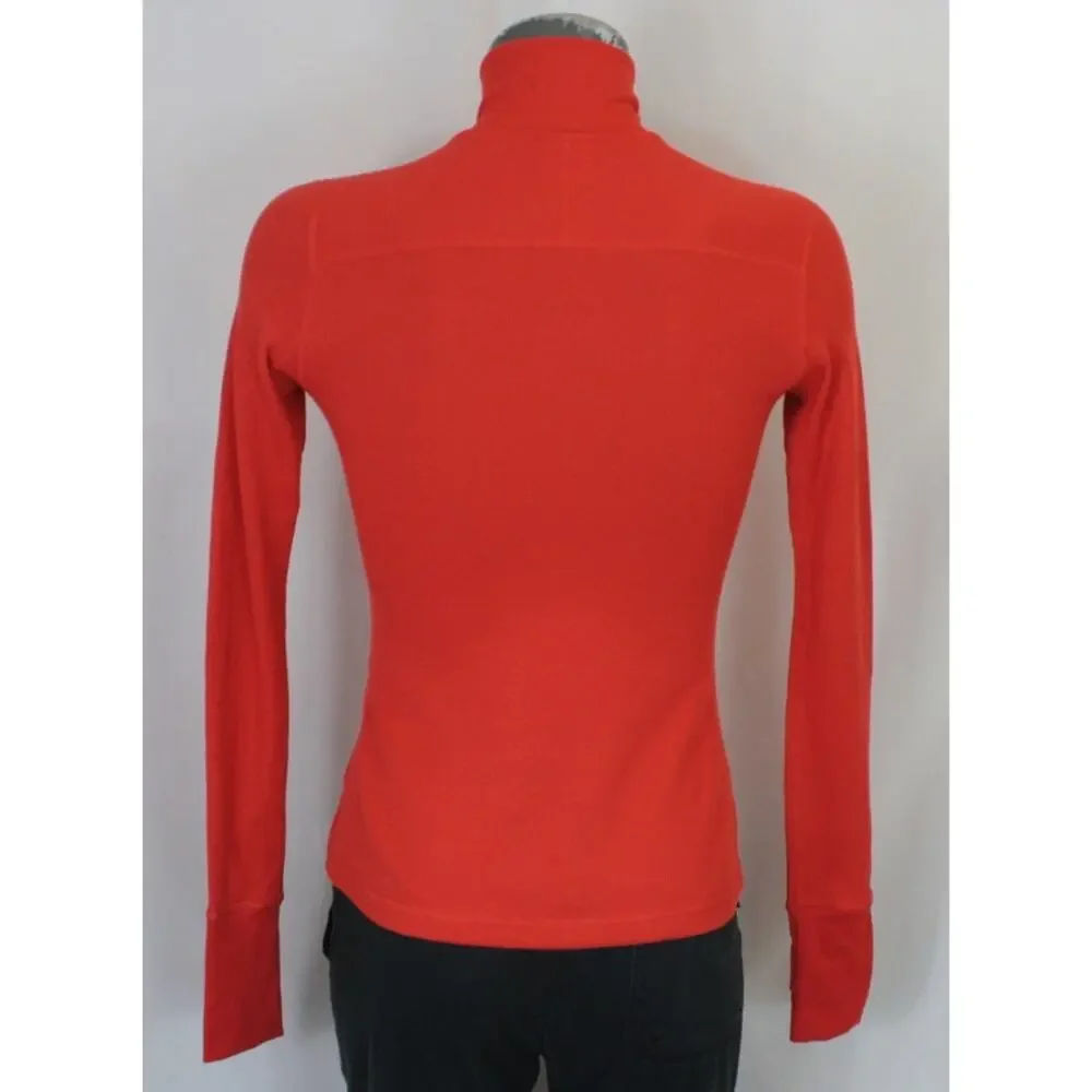 Vintage Nike ACG Waffle Knit Thermal Pullover Womens M Red Half Zip Outdoor